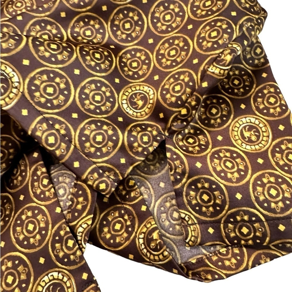 Urban Outfitters Brown & Gold Printed Button-Down Shirt - Picture 10 of 16